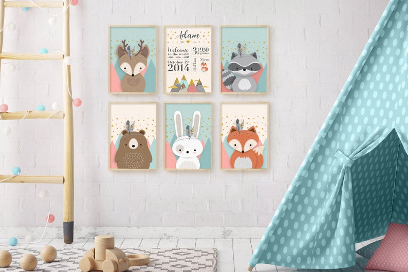 Woodland nursery Boy nursery Baby boy Nursery decor Etsy