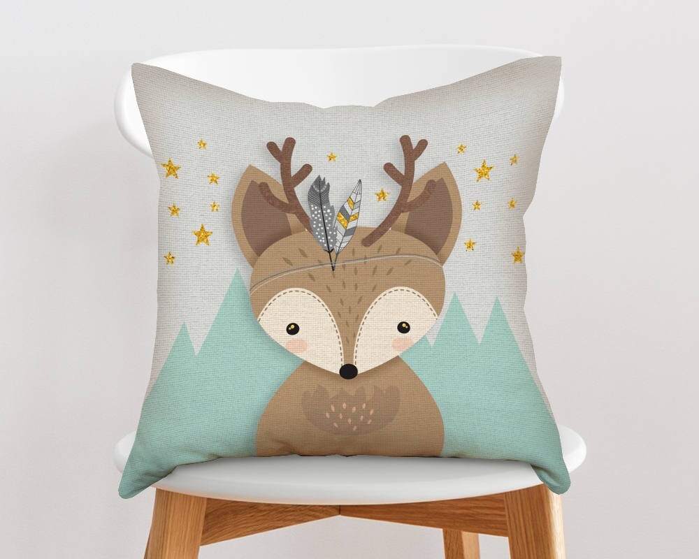 Deer Pillow Nursery pillow Baby pillow Woodland Nursery Etsy
