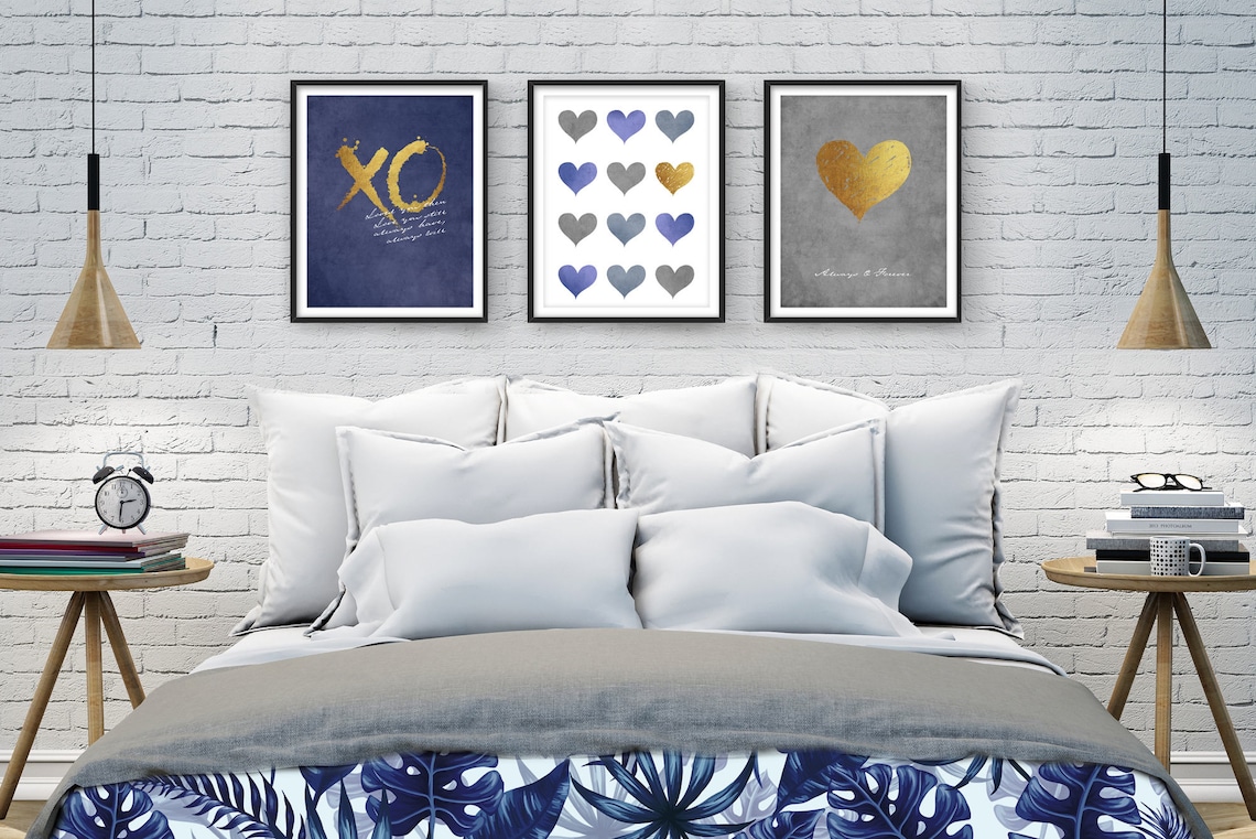 Bedroom Wall Art Set of 3 Wall Art Wall Decor Digital | Etsy