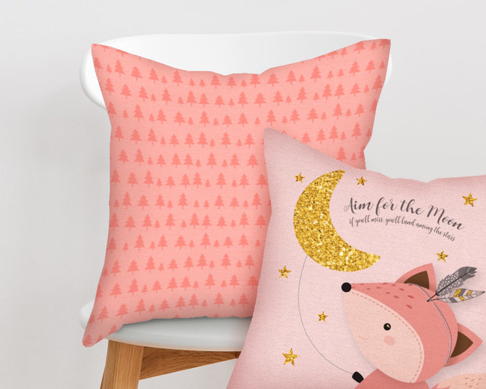 Girl pillow cover Woodland nursery throw pillow Girl nursery Etsy