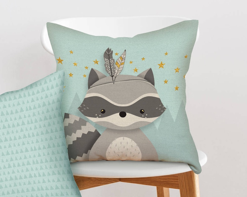 Woodland Animal Pillow Set Nursery Throw Pillow Set Etsy