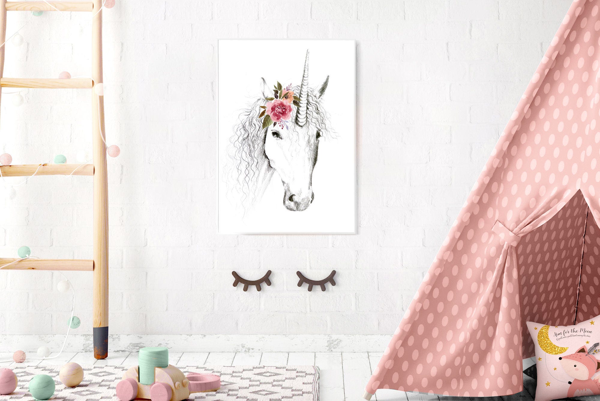 Nursery wall art Unicorn decor Nursery print Nursery Etsy