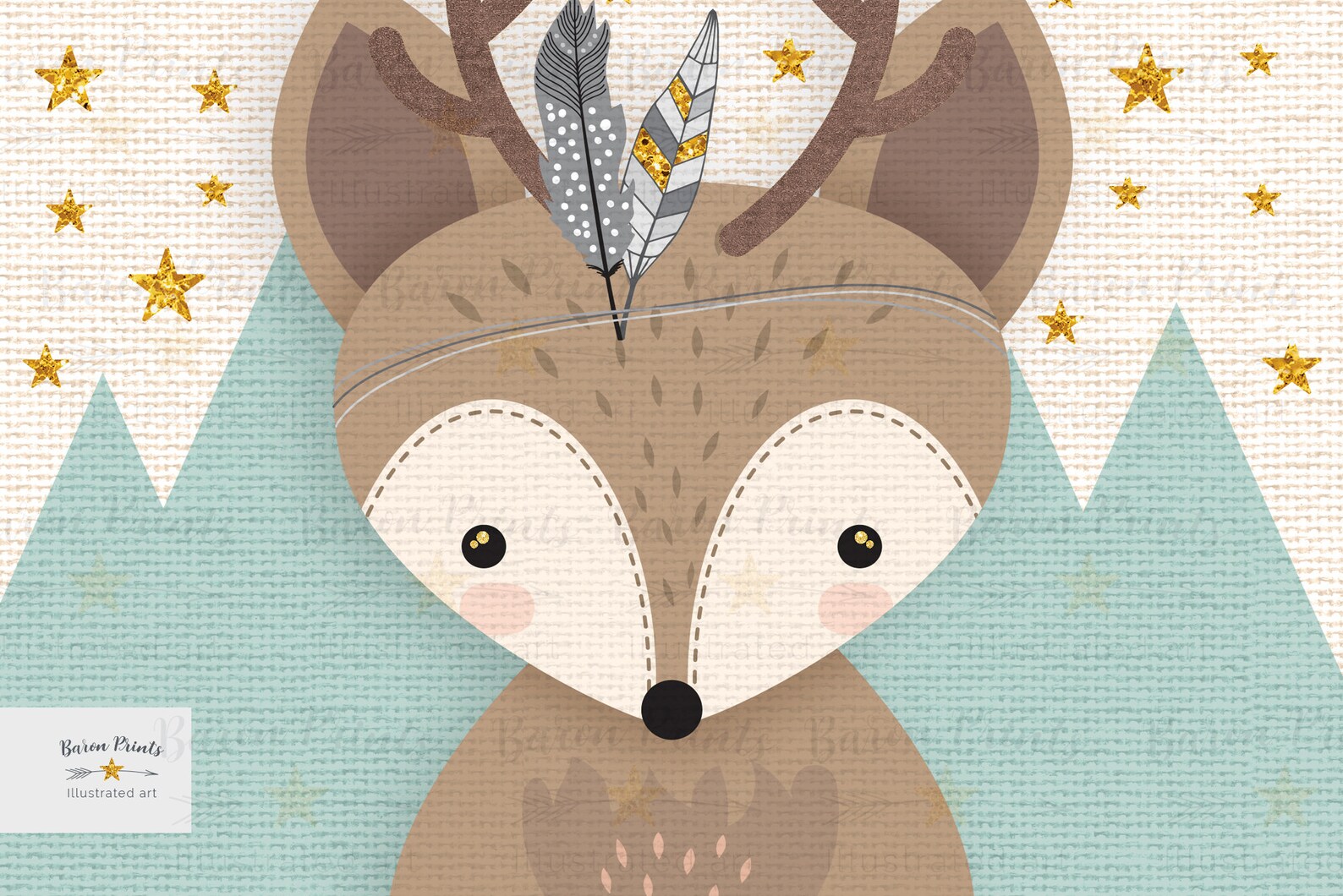 Woodland Nursery Decor Nursery Animal Print Woodland Nursery Etsy