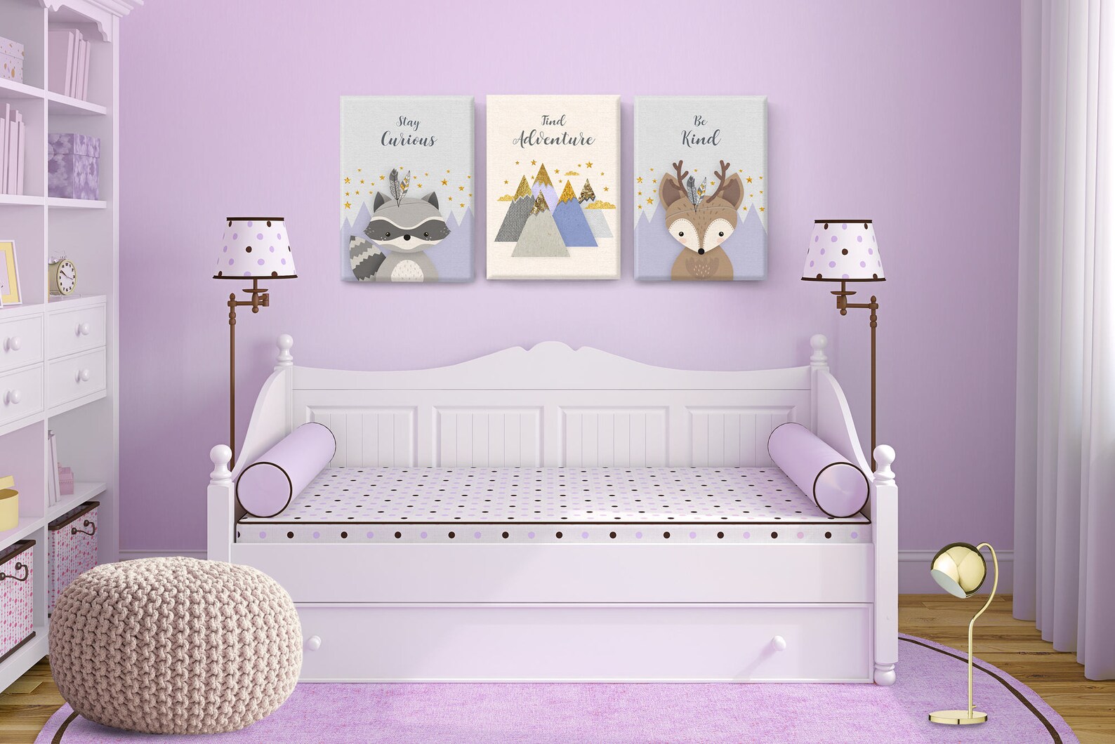 Woodland nursery animal canvas art baby animal canvas wall Etsy