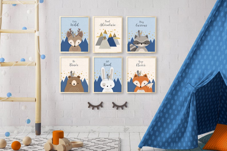 Woodland Nursery Boy Nursery Baby Boy Nursery Decor Etsy