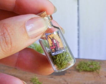Mini Tarot Card Bottle: Major Arcana Curiosity Charm