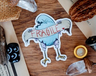 Fragile Egg - Vinyl Sticker // 3"