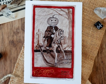 The Young Legend ~ Headless Horseman's Baby Photo // 5x7" Art Print