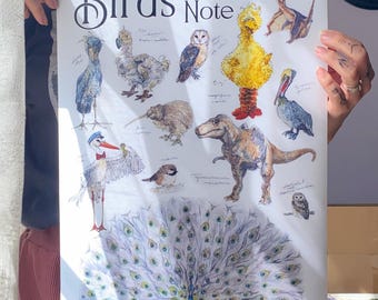 Deluxe Birds of Note  Art Print - 13x19" // Original Artwork