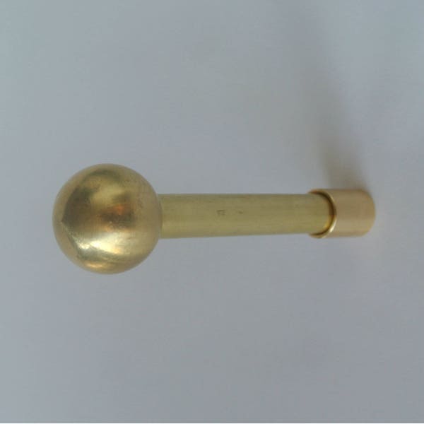 Brass Wall Hook - Ball End Brass Wall Hook -Modern Wall Hook - Handmade Hardware