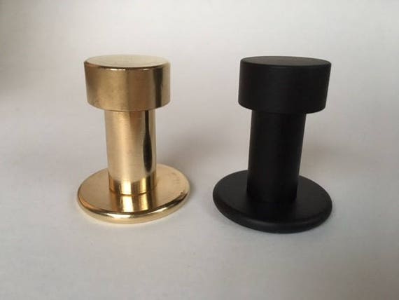 Modern Solid Brass Cabinet Pull With Back Plate Mid Century Etsy