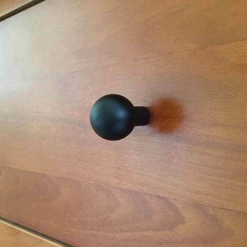 Large Black Ball Pull Large Ball Knob Mid Century Ball Knob Etsy
