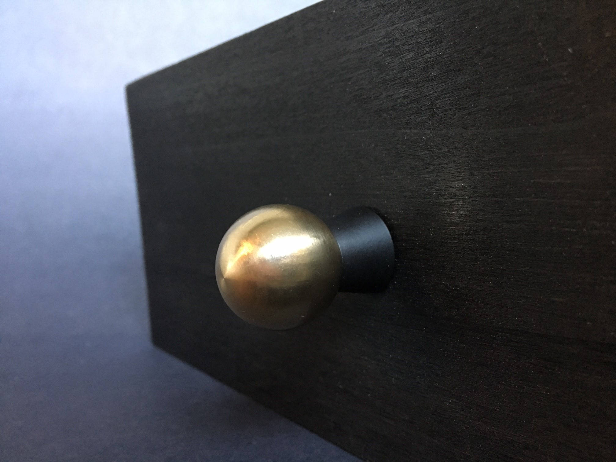 Black Ball Knob Brass Ball Knob Black and Brass Drawer Knob Etsy