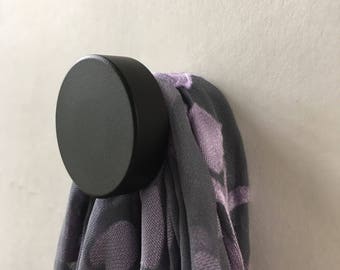 Wall Hook - Black Wall Hook - Jewelry Hook  Free Shipping - Modern Wall Hook - Handmade Hardware