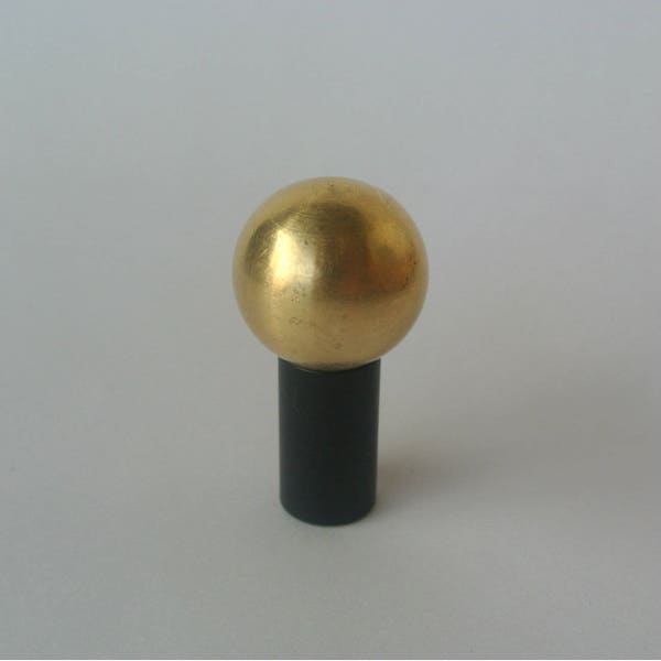 Black Knob Brass Knob Black and Brass  Drawer Pull  Ball Pull Ball Knob Brass Hardware Gold Hardware