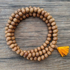 Aromatic Sandalwood Mala Bead Necklace for Reiki, Yoga, Meditation, Spiritual Practice Bohemian Prayer Buddhist Natural Boho Gift 8mm Beads image 2