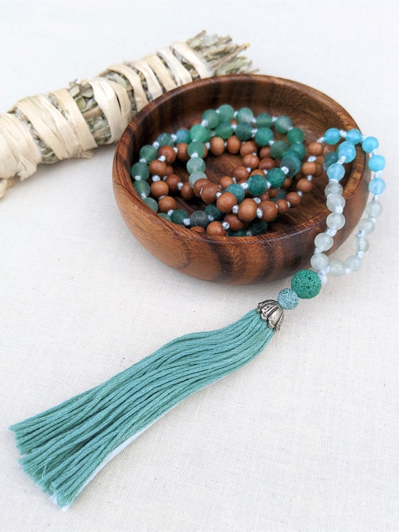 Aromatic Sandalwood Mala Bead Necklace for Reiki, Yoga, Meditation,  Spiritual Practice Bohemian Prayer Buddhist Natural Boho Gift 8mm Beads -   Canada