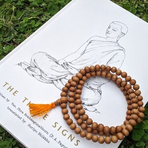 Aromatic Sandalwood Mala Bead Necklace for Reiki, Yoga, Meditation, Spiritual Practice Bohemian Prayer Buddhist Natural Boho Gift 8mm Beads image 5