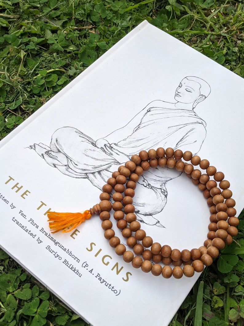 Aromatic Sandalwood Mala Bead Necklace for Reiki, Yoga, Meditation, Spiritual Practice Bohemian Prayer Buddhist Natural Boho Gift 8mm Beads image 5