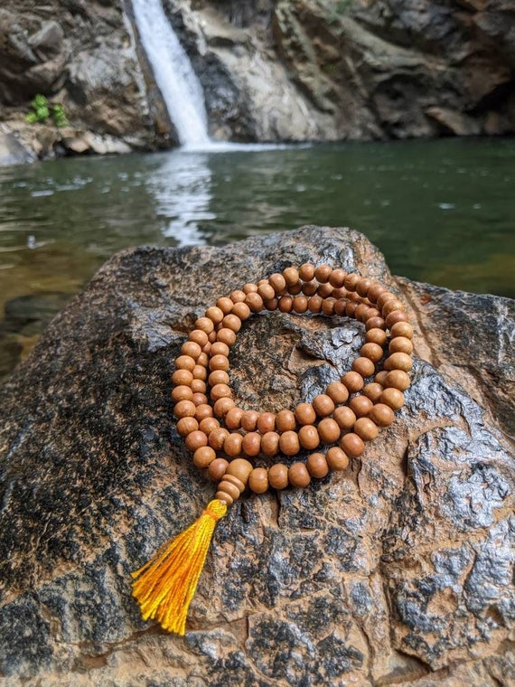 Aromatic Sandalwood Mala Bead Necklace for Reiki, Yoga, Meditation