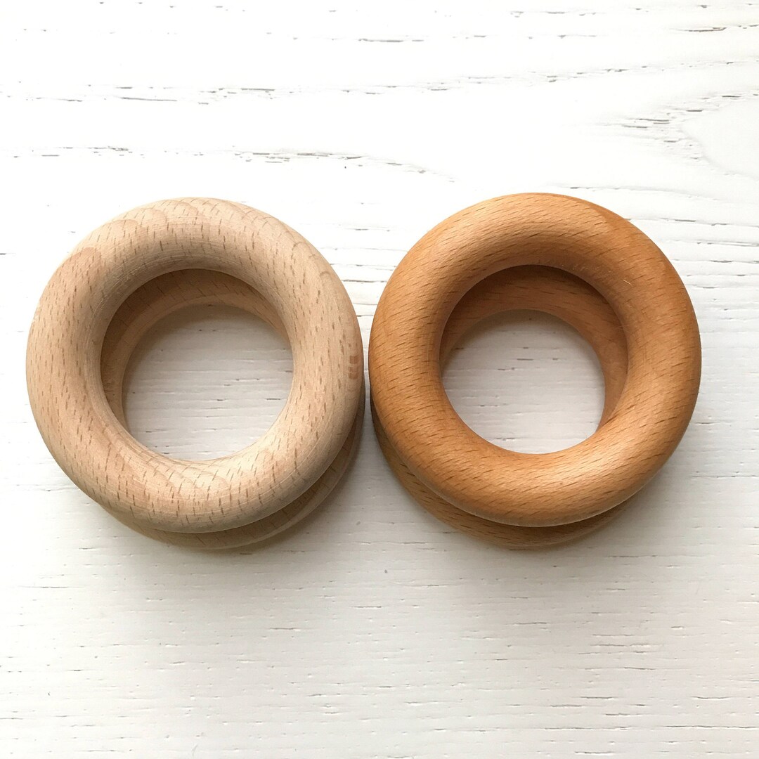WHOLESALE Organic Beechwood Teething Rings Set of 10 Teether Baby Toy Playgym Etsy