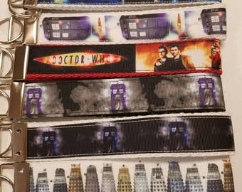 Handmade, Fandom, Doctor Who, Tradis, Daleks, The Doctor, Key Fobs, Wristlet, Keychain, Gifts for Him, Gifts for Her, Stocking Stuffers