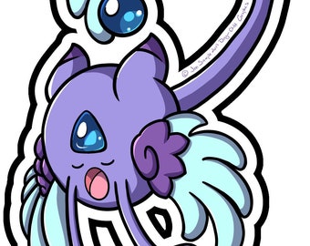 Hada del globo- Etiqueta engomada linda de la fantasía- Vinilo