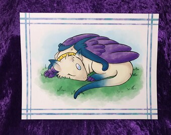 Impresión digital del dragón de acuarela