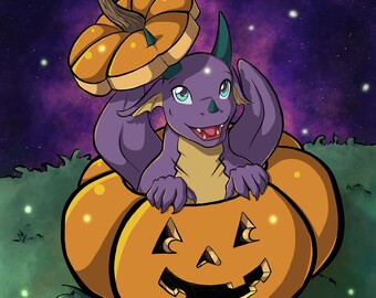 Mini impresión holográfica Drac-o-lantern