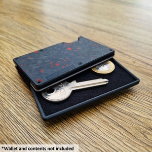 Coin Tray/EDC Holder for Slim, Minimalist, Ridge style wallets. Holds coins, keys, memory cards, etc. Felt lined (optional). Every Day Carry