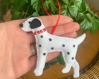 Handmade Felt Dalmatian Ornament: Dalmatian Decoration