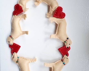 Christmas Handmade Labrador Garland//Bunting//Gift