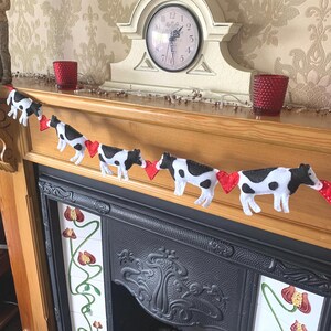 Kuh Girlande Kuh Wimpelkette Kuh Liebhaber Geschenk Bauernhof Tier Dekor Milchvieh Dekor Kinder Bauernhof Schlafzimmer Bauernhaus Dekor Bauernhof Kinderzimmer Kuh Kunst Kuh Geschenk