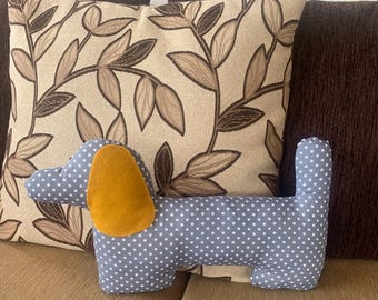 Dachshund Cushion Grey Polka Dot Dachshund Gift for Dachshund Lover Gift for her Dachshund Decor Housewarming gift Cute Dog Decor Dog Lover