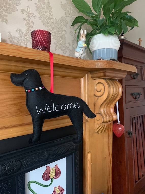 Handmade Felt Labrador Welcome Hanging, Dog Lover Gift