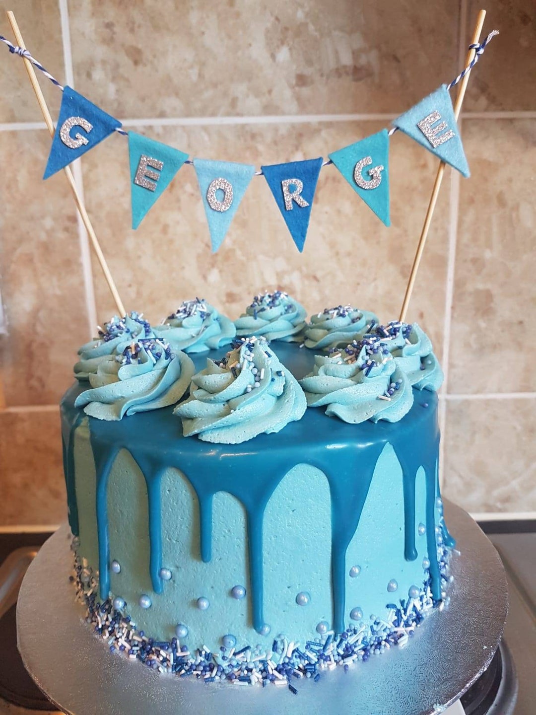 2 Pièces Joyeux Anniversaire Gâteau Topper Beau Dessert Fruits Décor Insérer Pour La BANDEROLE