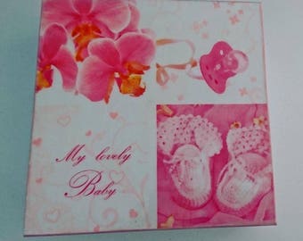 Memory new baby box, made decoupage techniques