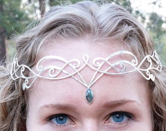Elven Wedding Tiara - Lord of the Rings Elf Queen Crown - Galadriel Tiara - Fantasy Tiara