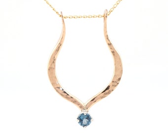 London Blue Topaz Ring Saver Necklace: Sterling Silver or Gold Filled