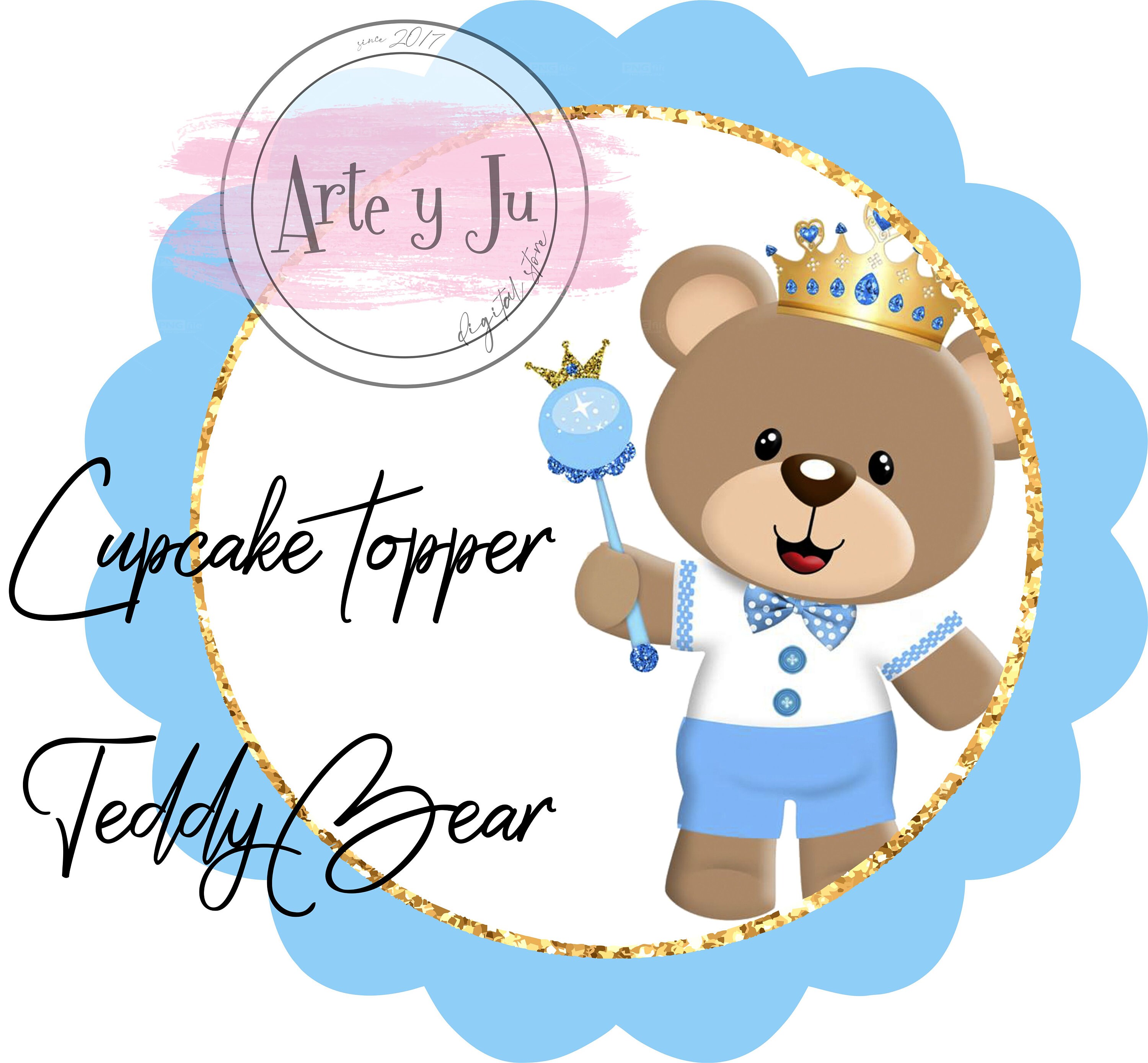 Teddy Bear Cupcake Toppers Printable