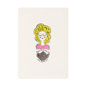 Quirky Cotton Tea Towel - Vintage Kitchen Decor, Cute Gift for Bakers, Fun Cooking Accessory, Funny Quote Towel, Home Gift for Friends
