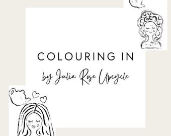 Paquete de páginas para colorear para amantes del té / 20 láminas para colorear imprimibles / Damas y teteras / Frases inspiradoras / Descarga en PDF para relajarse
