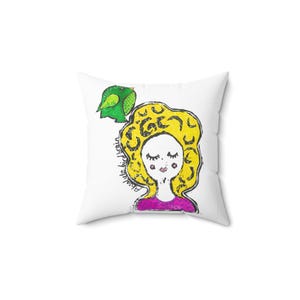 Whimsical Art Square Pillow, Colorful Home Décor, Cozy Gift for Friends, Cute Couch Cushion, Fun Bedroom Accessory, Unique Decor Idea
