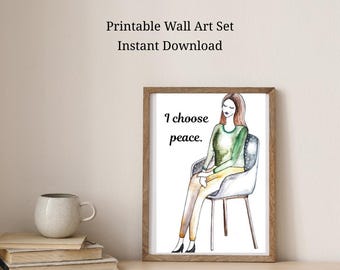 Quiet Women Club Printable Wall Art Set | Minimal Feminine Quote Prints | Calm Home Decor | Instant Download