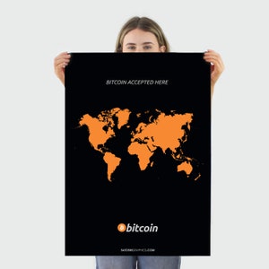 Bitcoin accettato qui, senza confini, stampa artistica Bitcoin, poster Bitcoin, regalo Bitcoin, Cypherpunks