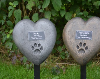 Paw Print Pet Memorial Marker Gepersonaliseerd met uw tekstkeuze