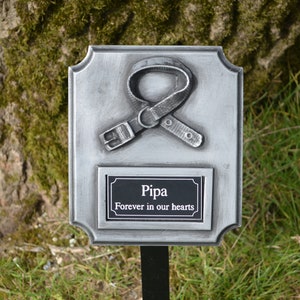 Collar de perro Placa conmemorativa para mascotas Marcador de tumbas imagen 3