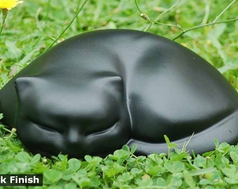 Handmade Cute Sleeping Cat Ashes Urn: Home & Garden Memorial