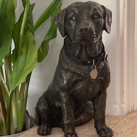 Labrador retriever-urn om de as van je huisdier veilig op te bergen