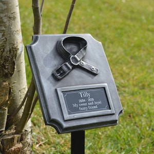 Dog Collar Pet Memorial Plaque Grave Marker